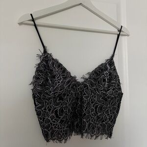 Zara Black Lace Crop Top